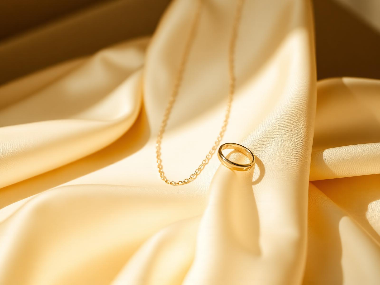 Auréline fine gold jewelry draped on cream silk